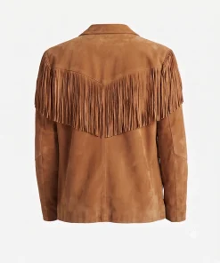 Alternative view of Mens Brown Fringe Suede Leather Jacket