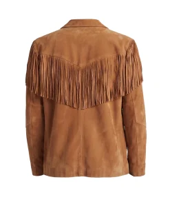 Alternative view of Mens Brown Fringe Suede Leather Jacket
