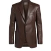 Mens Choco Full Grain Brown Leather Blazer