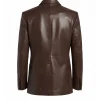 Mens Choco Full Grain Brown Leather Blazer - Image 2