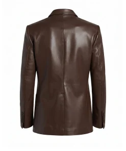 Alternative view of Mens Choco Full Grain Brown Leather Blazer