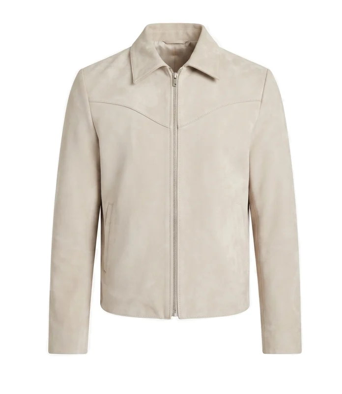 Mens Suede Leather Jacket – Shirt Style Collar