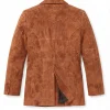 Men's Casual Brown Leather Suede Blazer - Image 2