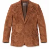 Men's Casual Brown Leather Suede Blazer