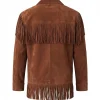 Men's Western Retro Cowboy Suede Leather Fringe Jacket - Image 2