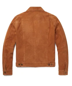 Alternative view of Mens Desert Tan Leather Suede Trucker Jacket