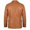 Mens Adam Tan Genuine Leather Blazer Jacket - Image 2