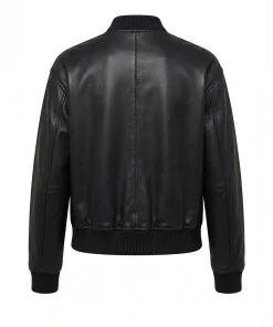 Alternative view of Womens Black Lambskin Bomber Jacket