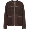 Womens Western Fringe Brown Cowgirl Jacket