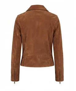 Alternative view of Womens Cropped Vintage Brown Suede Jacket