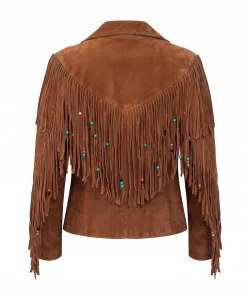 Alternative view of Womens Western Brown Suede Fringe Jacket