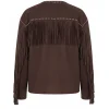 Womens Western Fringe Brown Cowgirl Jacket - Image 2