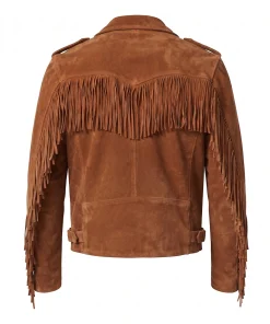 Alternative view of Men’s Brown Cowboy Suede Leather Biker Jacket