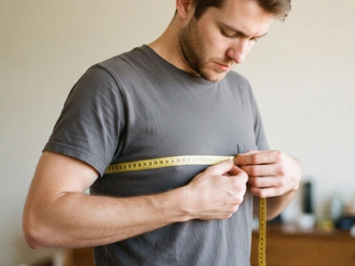 Illustration showing how to measure chest or bust with a tape measure