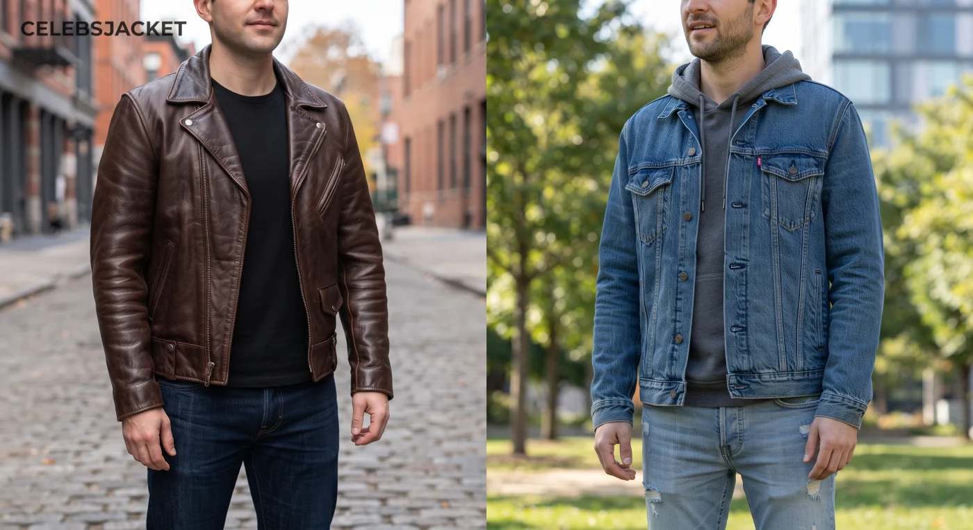 Torn between a leather jacket and a denim jacket? Compare cost, comfort, care, and style to pick the right first jacket for your closet.